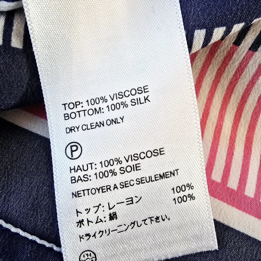 Tommy Bahama Women's Striped Pink Navy Sleeveless Top Size Small Silk Outdoors - Picture 12 of 13